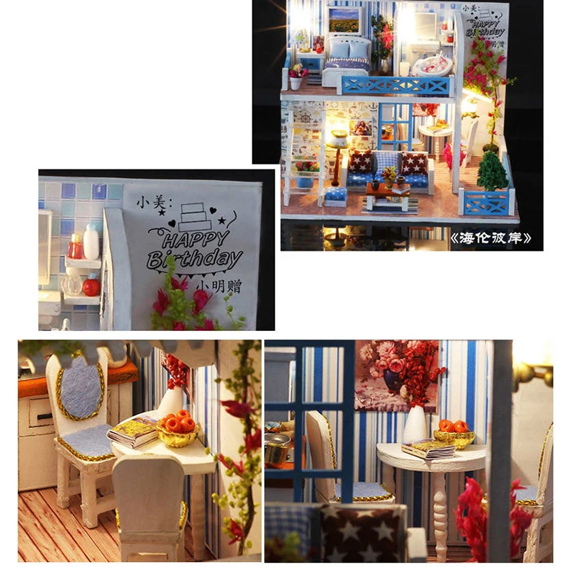 Сборный кукольный домик сделай сам для девочек вилла кукол миниатюрные домики