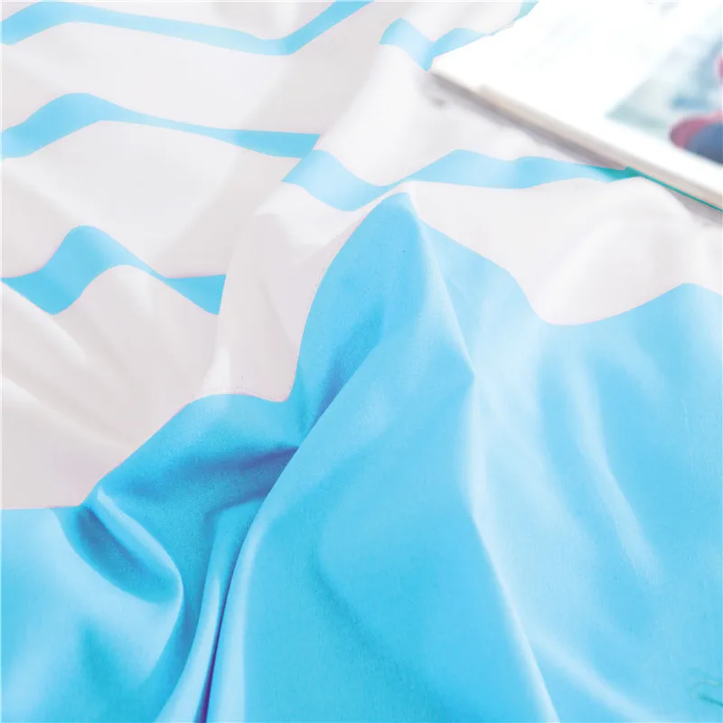 Современные Стиль синий + черный и красный в полоску постельных принадлежностей 4