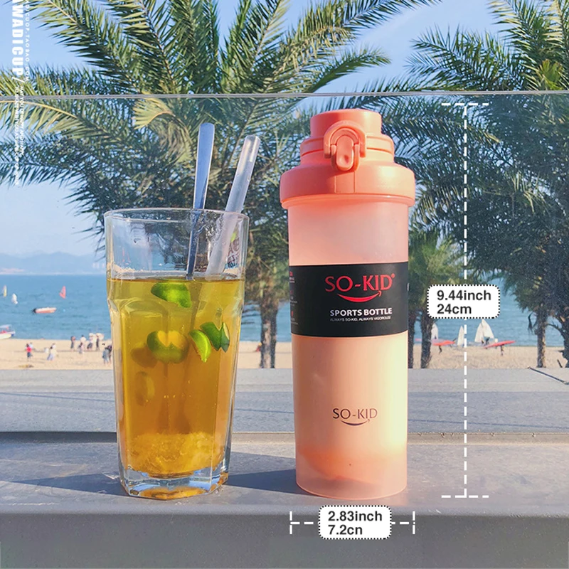 700ml Протеин шейкер бутылка без добавления бисфенола А Бутылки для воды спортивная Фитнес дорожные сумки школьников детская питьевая бутылка для школы на лето