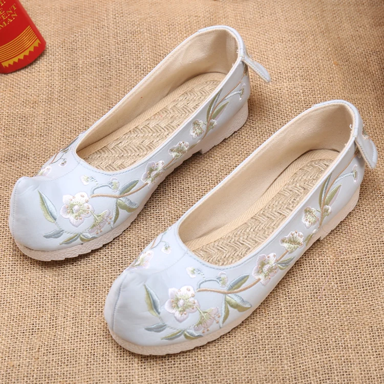Туфли Hanfu из старой Пекинской ткани с вышивкой танцевальные туфли бантом обувь в