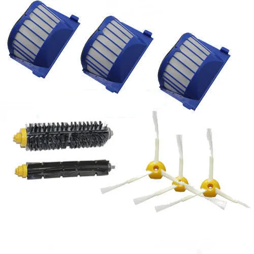 

High Quality Can Track Bristle & Flexible Beater &3-Armed Brush Aero Vac Filter kit for iRobot Roomba 600 Series 620 630 650 660