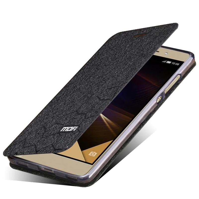 Mofi Смартфон Чехол для Huawei Honor 7 Чехлы Flip Cover силиконовый PU кожа 5,2-дюймовый Роскошный Coque Оригинальный Бизнес Fundas.