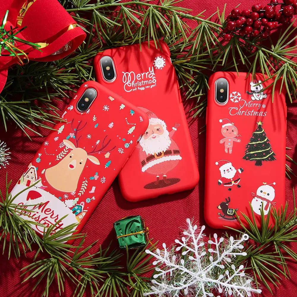 FLOVEME Рождество Санта Клаус чехол для iPhone 6 6S 5 5S милый мультфильм мягкий