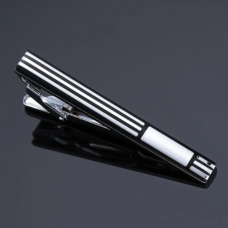 

High-end brand tie clip men's suit shirt tie pin ornament metal striped tie clip fashion design style