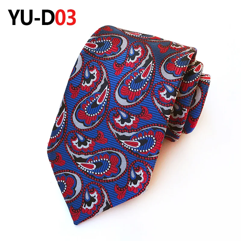 YU-D003 Классические мужские золотые клетчатые шелковые галстуки подходят для свадебной вечеринки - Цвет: YU-D003