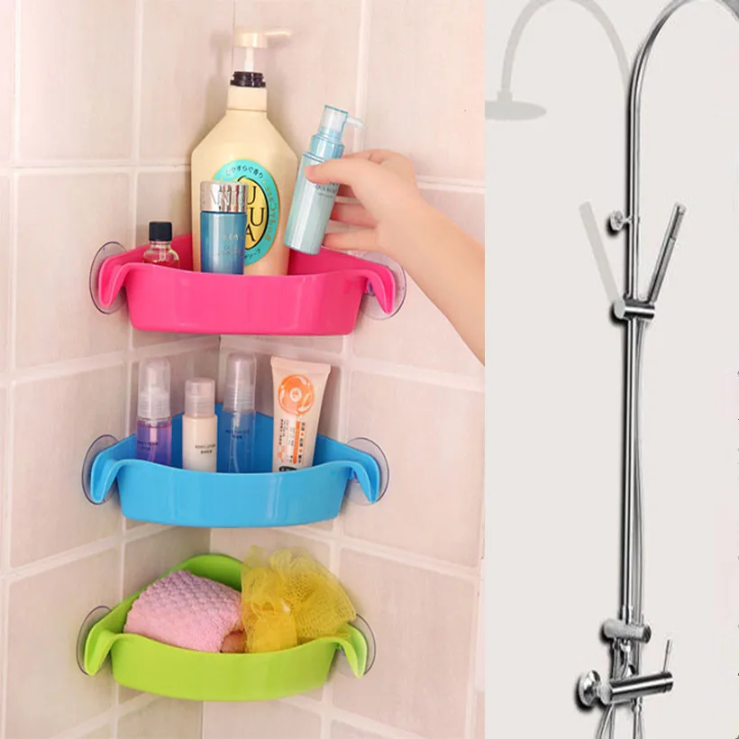 Присоска аксессуары для ванной комнаты угловой стеллаж хранения кухонная полка |