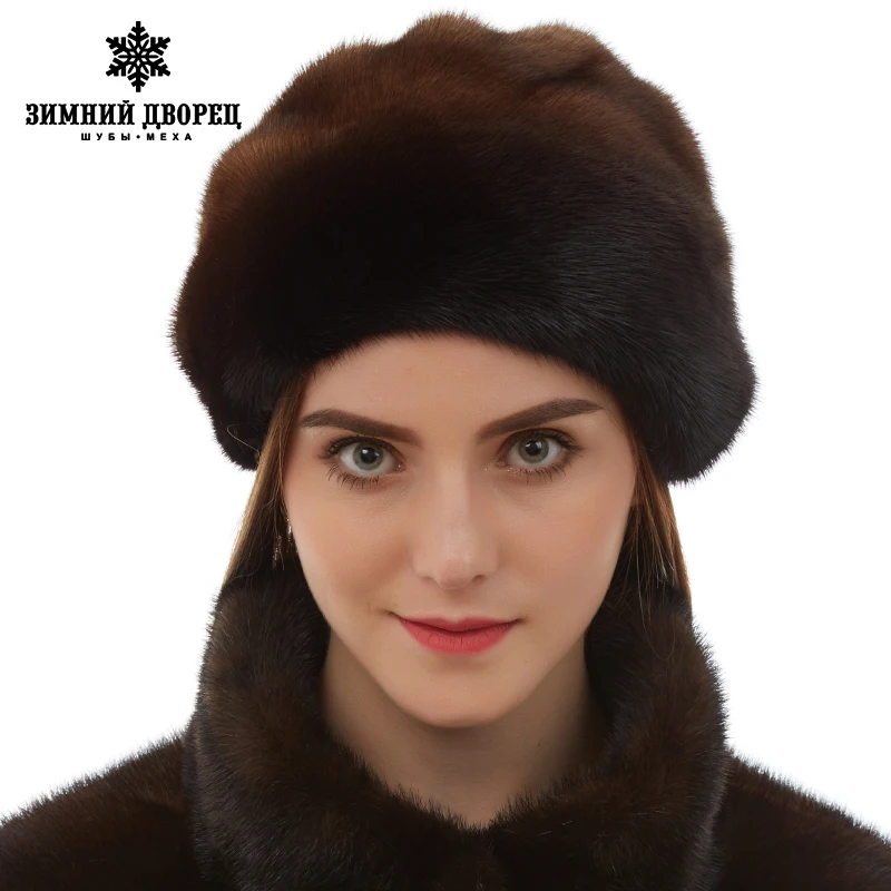 Натуральная Кожа Женщины Случайный норки hat Цветочные Украшения норки меховая шапка женская Мода зимние шапки для женщин меховая шапка