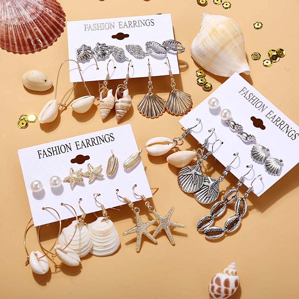 Женские винтажные серьги подвески IF ME Комплект сережек для женщин в стиле бохо с