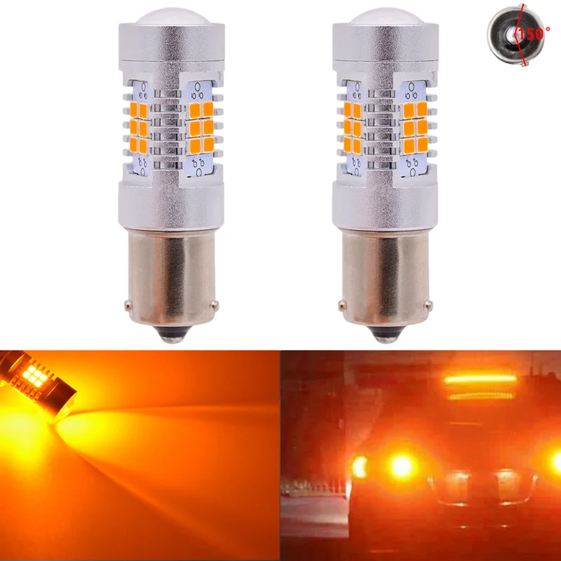 Amber Katur 2 шт. 1156 BAU15S PY21W 150 градусов S25 1056 1156PY оранжево-красный белый Автомобильный светодиодный лампы сигнала поворота светильник AC/DC 12V супер яркий - Испускаемый цвет: Amber