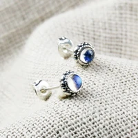 2018 direct selling lp earring fashion natural moonstone 925 sterling stud earrings for women jewelry wholesale gift hot sale