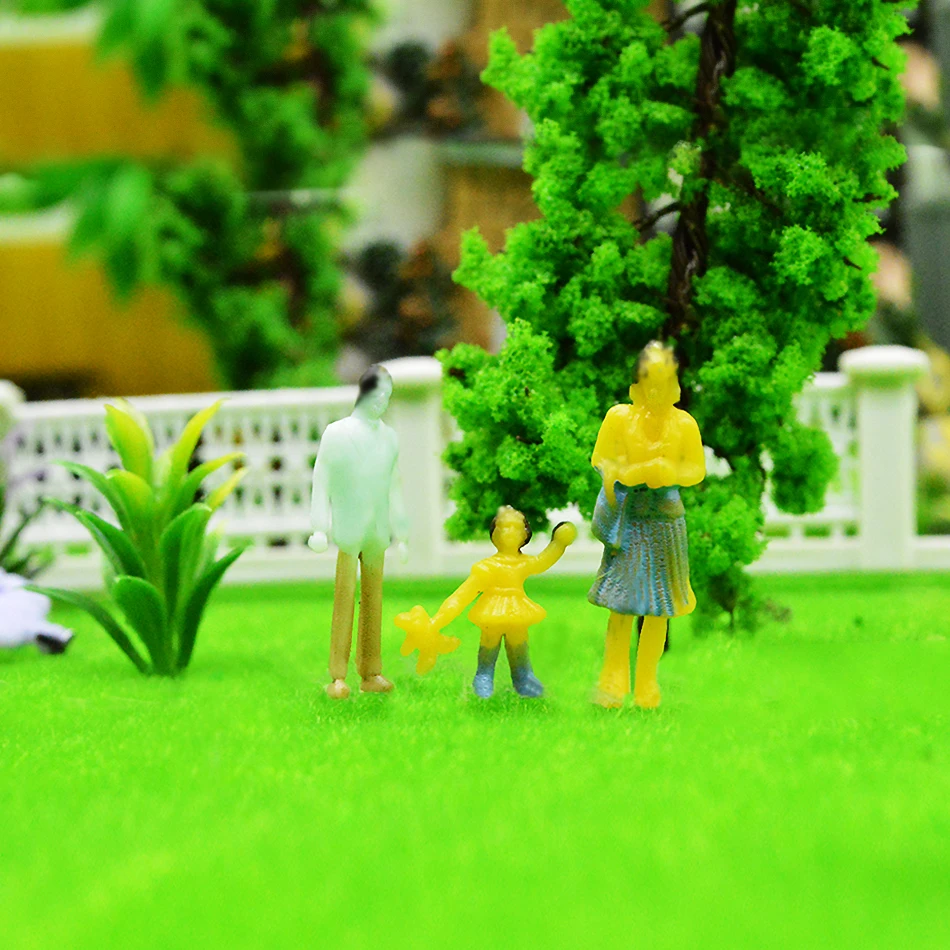 Модель в масштабе 1/100 фигурки людей цветная роспись для поезда здания дороги