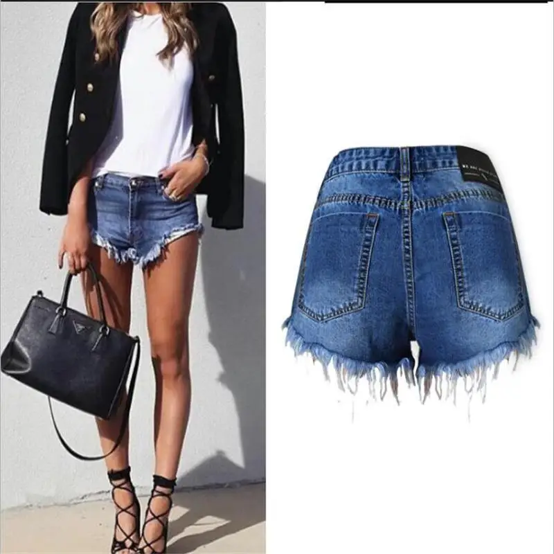 Женские джинсовые шорты SupSindy винтажные с высокой талией и кисточками в