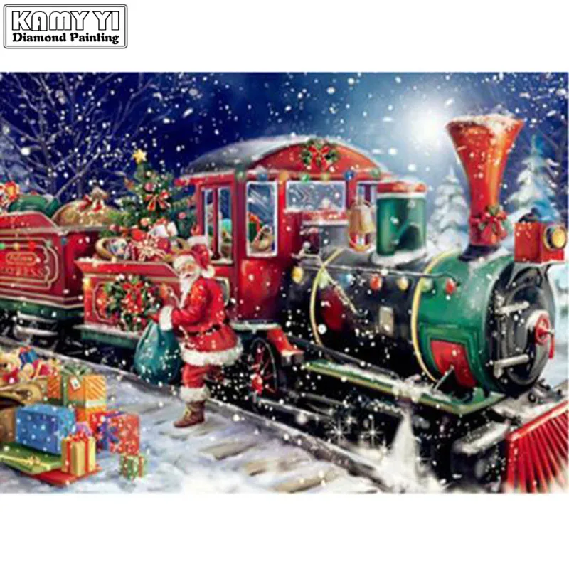 Алмазная вышивка сделай сам алмазная живопись крестиком с рисунком Санты