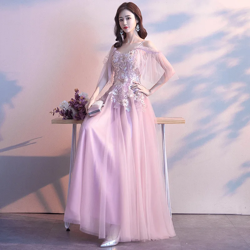 

Розовое китайское Восточное свадебное платье с v-образным вырезом и вышивкой, женское сексуальное вечернее платье Cheongsam, элегантные платья ...
