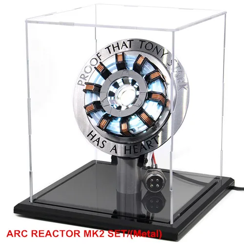 Alloy MK2 with Box LED Avengers 1:1 Scale Iron Man Arc Reactor Core Tony Stark Heart Model With Led Light Figure Gift DIY Need To Assemble MK1 Reac - Цвет: Alloy MK2 with Box