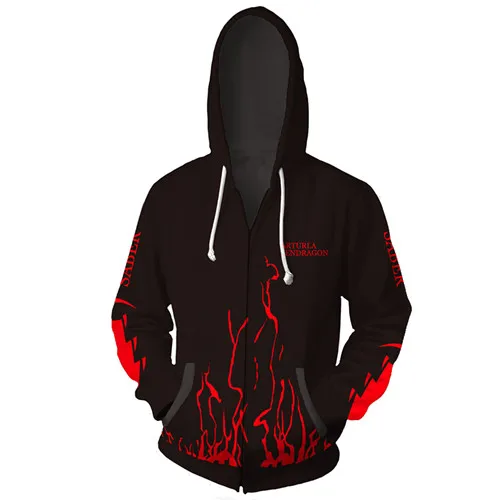 Черный Fate/stay night Gilgamesh saber костюмы для косплея fate/stay кофты с капюшоном ночной тематики с принтом на молнии с капюшоном Мужские wo мужские спортивные куртки - Цвет: Черный