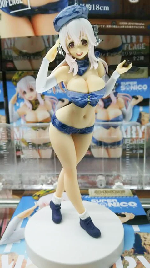 Японская оригинальная аниме-фигурка super sonico mini militery форма ver Коллекционная модель