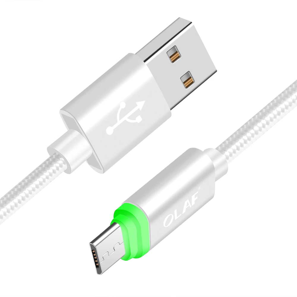 OLAF Micro USB кабель светодиодный светильник Быстрая зарядка usb type C кабель для samsung huawei Xiaomi Android для iphone кабели для мобильных телефонов