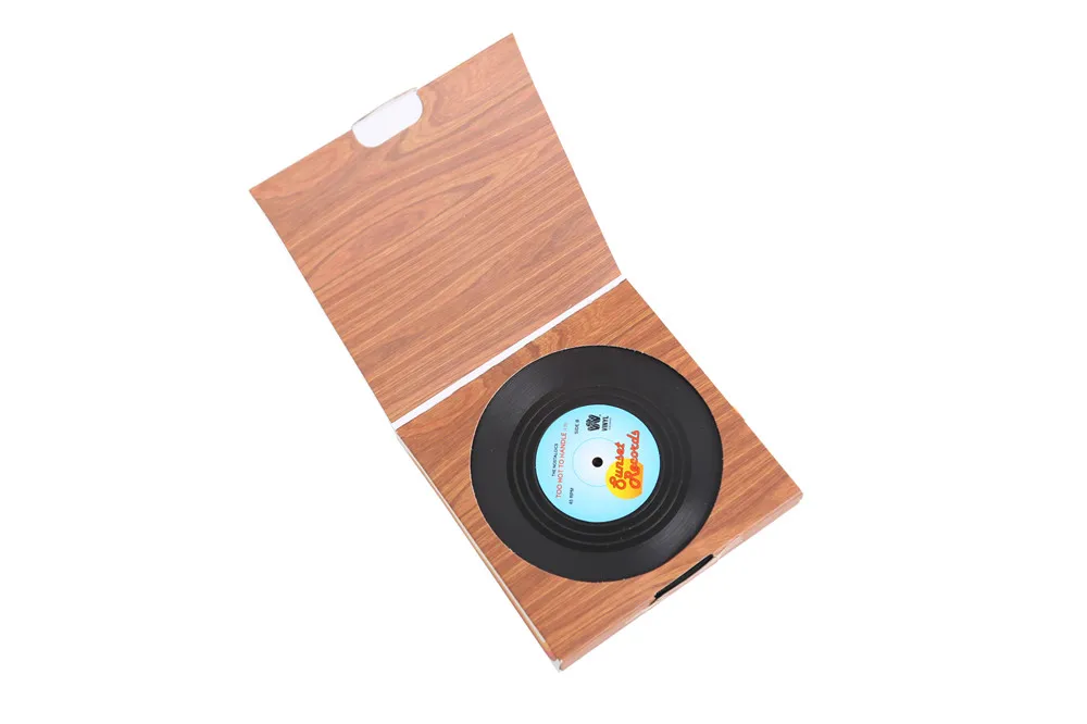 Креативные 6 шт./компл. виниловые подставки для напитков в стиле ретро настольная