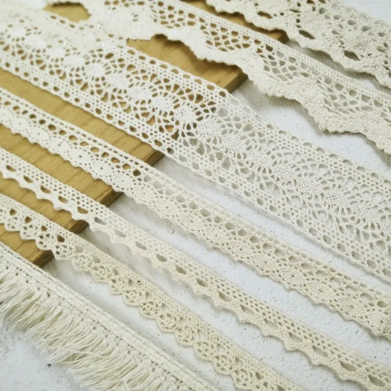 2 ярда разные размеры цвета слоновой кости вязание крючком хлопковая кружевная