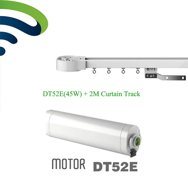 

Dooya Electric Curtain System DT52E 45W Curtain Motor with Remote Control+2M Motorized Aluminium Curtain Rail Tracks