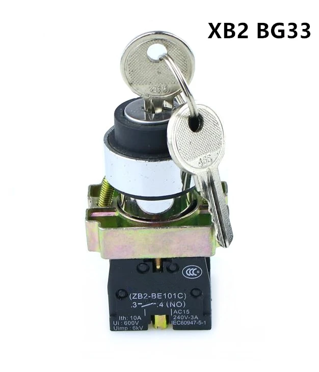 1 шт. XB2 BG33 2N/O 3 позиции вкл. ВЫКЛ. ВКЛ. кнопочный переключатель 22 мм|Выключатели| |