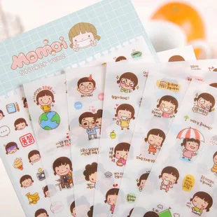 6Sheets / pack Cute Lovely Momoi Girls Book Diary Stickers Scrapbooking Stationery Sticker E0337 | Канцтовары для офиса и дома