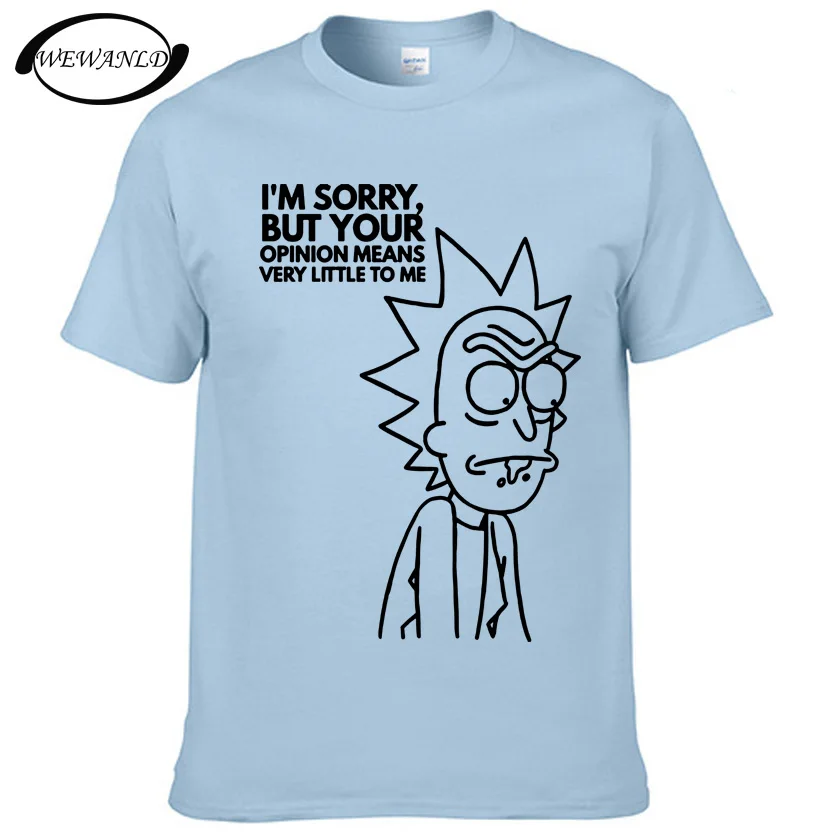 Новинка 2017 года мужская мода Рик мнение Футболка Повседневное хлопок короткий