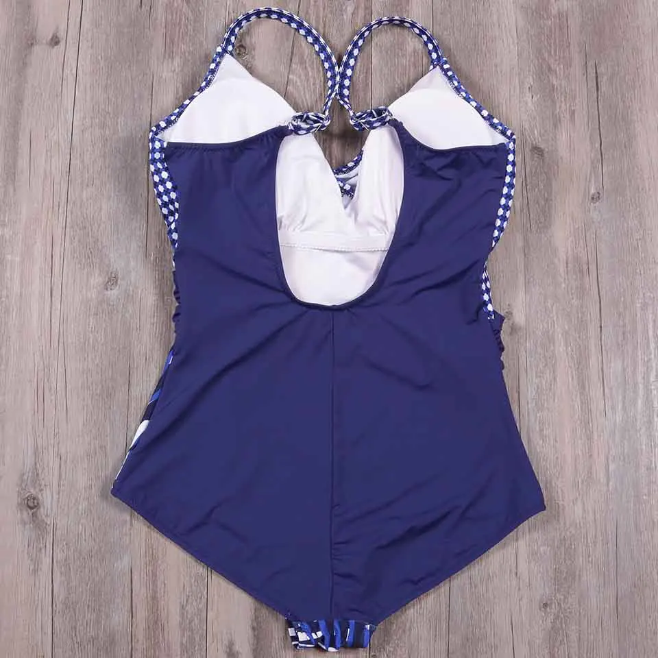 TCBSG 2019 New One Piece Swimsuit Women Vintage Bathing Suits Halter Top Plus Size Swimwear Sexy Print Monokini Beach Wear | Спорт и
