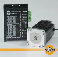 ACT Motor 1PC Nema 23 Stepper Motor Single Shaft 23HS2430 3A 425oz-in 112mm+1PC Driver 4.2A 50V 128Micro Mill Cut Grind Engraver