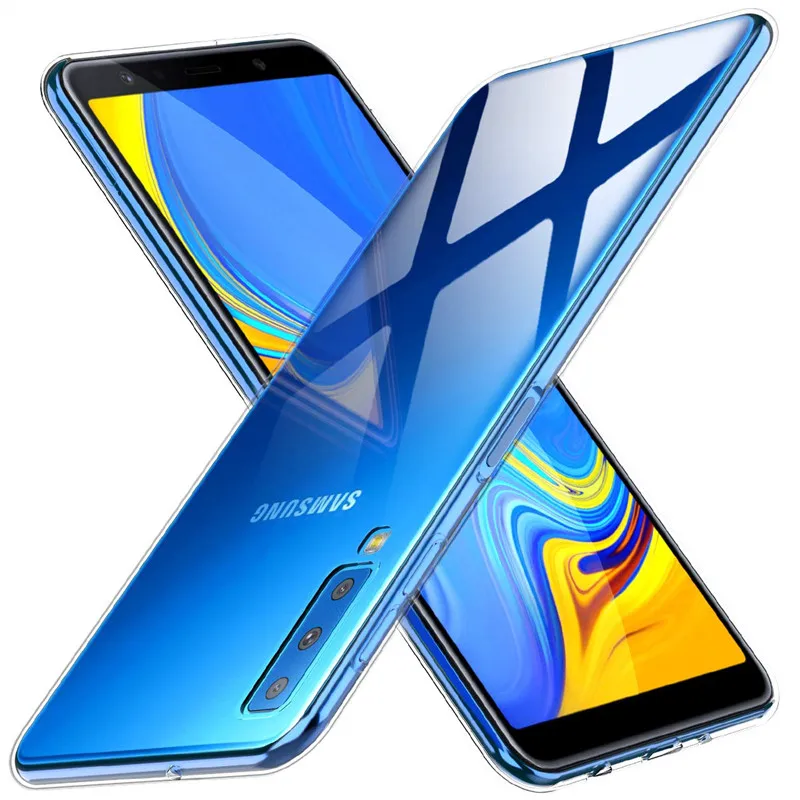 For Samsung Galaxy A7 2018 Case Transparent Soft TPU Silicone Cover SM-A750F/DS SM-A750FN/DS Clear |