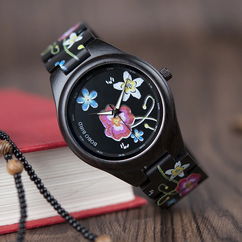 Бобо птица LP06 Saat с цветами модные Дизайн кварц Reloj Hombre Прохладный Часы Для мужчин Для женщин Поддержка Прямая поставка