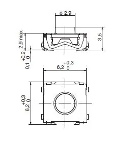YYT 10 шт. SMD переключатель KSC241G Силиконовые Мягкие резиновые ключи 6 2*6 2*3 5 прочность