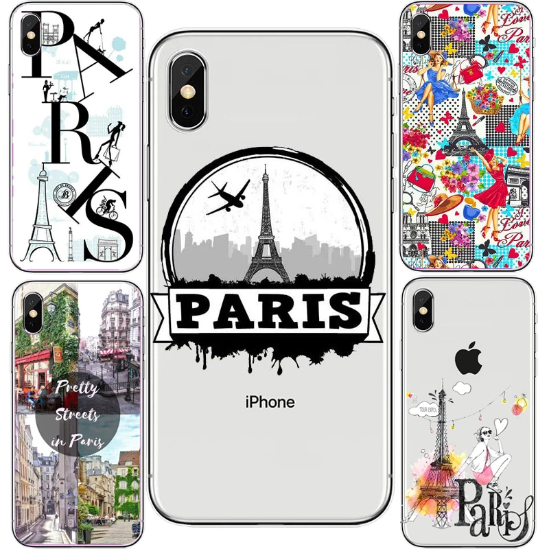 Модный чехол для телефона с изображением Эйфелевой башни Лондона iphoneXS XSMax XR 8 8Plus 7