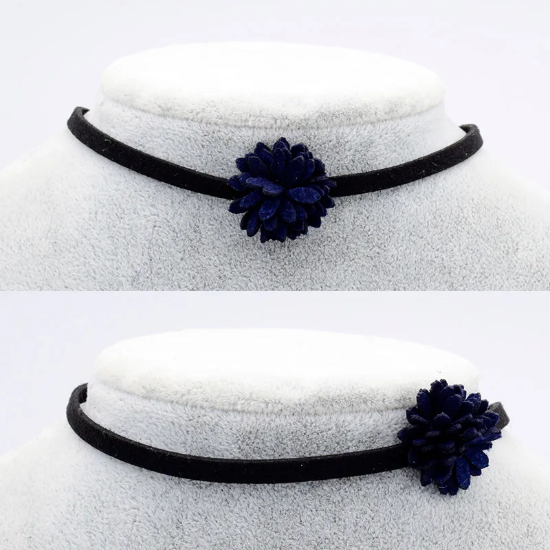 2 шт./компл. черный Велет колье ожерелье для женщин цветок кулон тату чокер Boho Femme