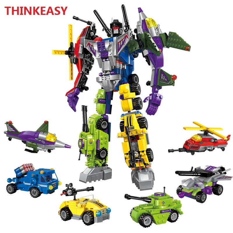 С посылка 6 шт./партия трансформирующиеся машины и игрушки Bruticus фигурки блок для
