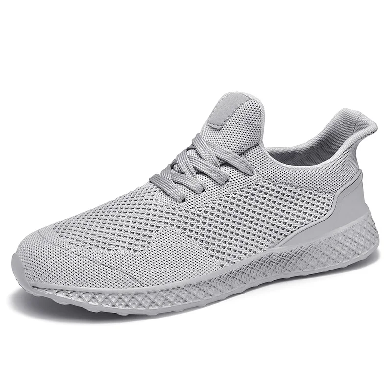 

Outdoor Men Sneakers Lightweight Air Mesh Breathable Men Running Shoes Gray Lace-up Walking Sport zapatillas hombre 39-46 053s