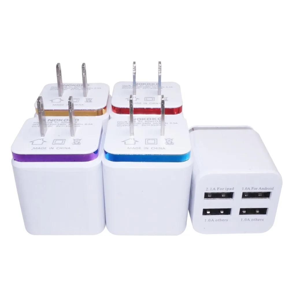 Сетевое зарядное устройство QUWIND с 4 портами USB 2 а/1 А 5 В адаптер для iPhone телефона