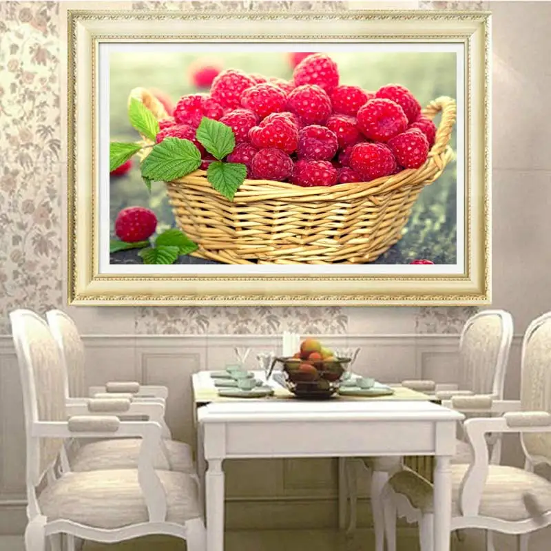 Горячая 40*30 см Алмазная картина вышивка крестиком фрукты Малина мозаика