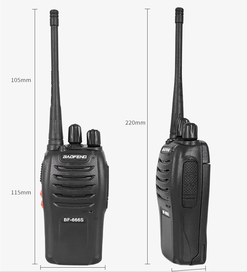 4PCS Original Baofeng bf-666s Walkie Talkie Portable Radio Hotel Communicator Transceiver Cb Radio 666S 2-way Radio