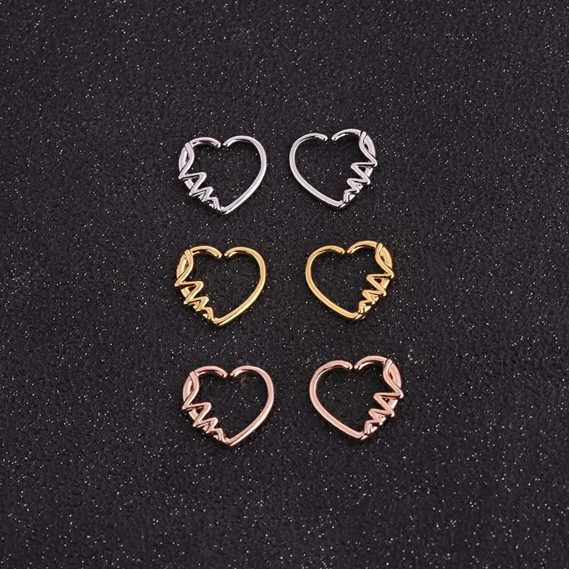 Sellsets, 1 шт., сердечный обруч, Daith, пирсинг, серьги, Кристалл, CZ, сердце, трагус, Грач, спиральный для хряща, серьги, новое поступление