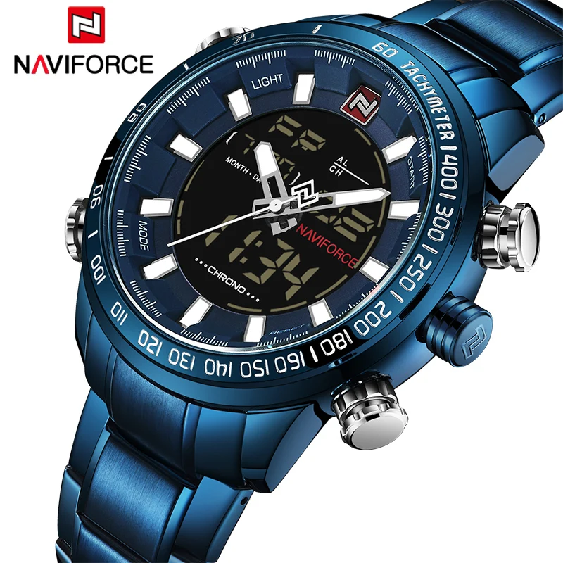Мужские s часы люксовый бренд NAVIFORCE армейский Милитари спортивный часы мужские Ретро кварцевые цифровые аналоговые часы relogio masculino
