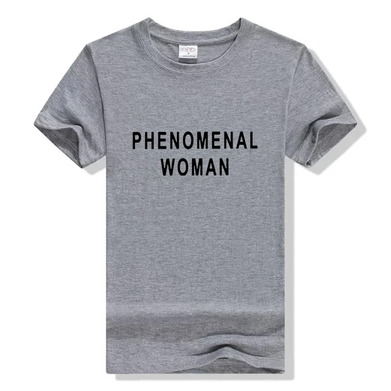 

PHENOMENAL WOMAN Letter Print T-Shirt Women Funny Graphic Cotton Tshirts Casual Fashion Femme Tumblr Tees Tops Drop Ship Black
