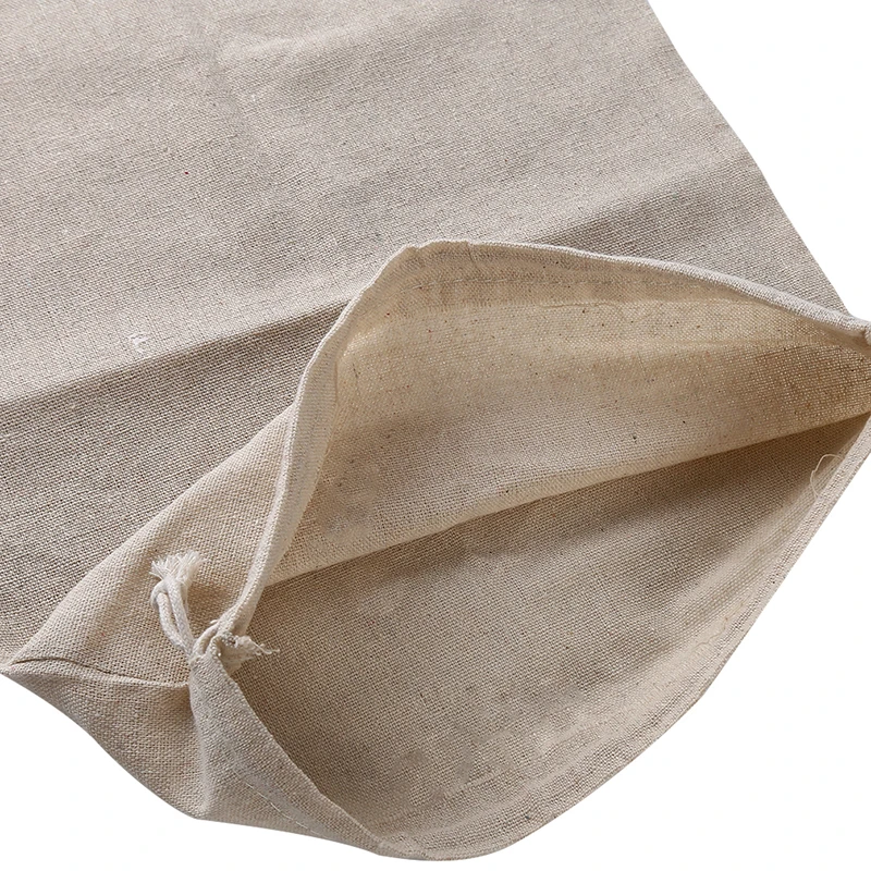Drawstring Cotton Linen Food Storage Bag Reusable Handmade Small Shopping Coin Travel Christmas Gift Pouch | Дом и сад