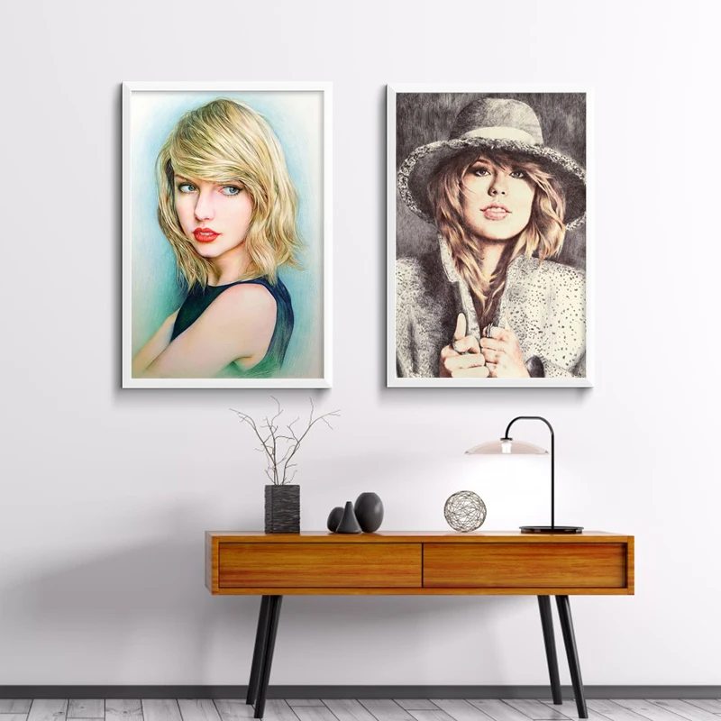 Постер NOOG Taylor Swift с ручной росписью постер на стену суперзвезда Картина холсте