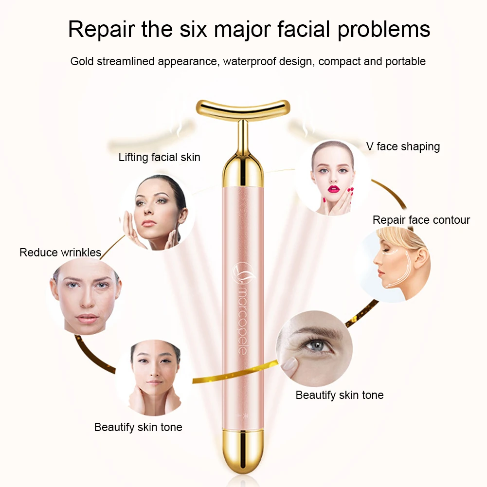 24K позолоченный энергетический beauty Bar прибор для лифтинга лица лифтинг и подтягивающий массажный карандаш для лица лифтинг укрепляющий валик