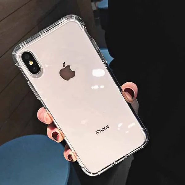 Transparent White LOVECOM противоударные однотонные чехлы для телефонов для iPhone 11 Pro Max XR XS Max X 6 6S 7 8 Plus Мягкая силиконовая прозрачная задняя крышка - Цвет: Transparent White