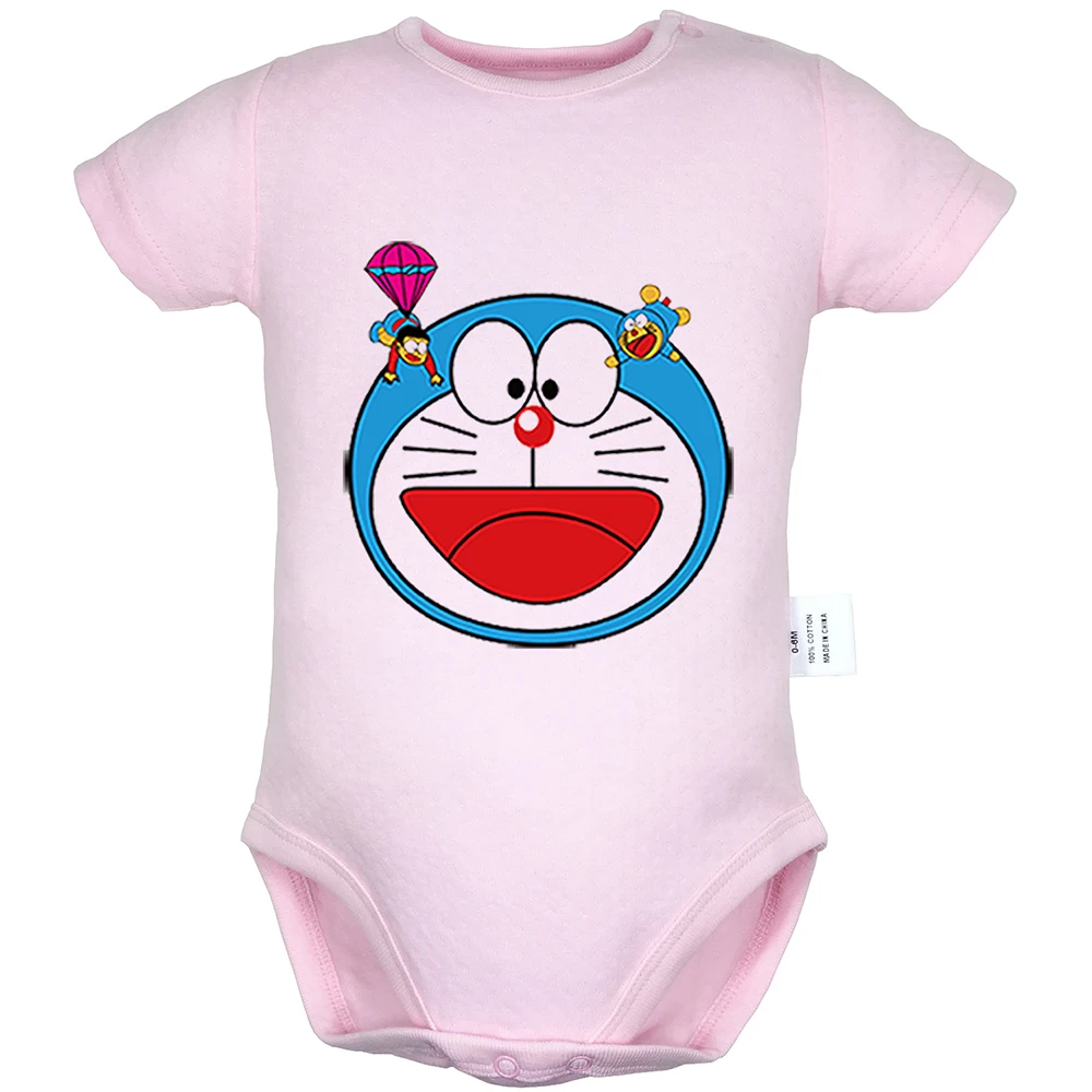 Серый дизайнерский комбинезон с героями мультфильмов Doraemon для новорожденных мальчиков и девочек, боди с короткими рукавами для младенцев, одежда из хлопка - Цвет: YbBSP215D