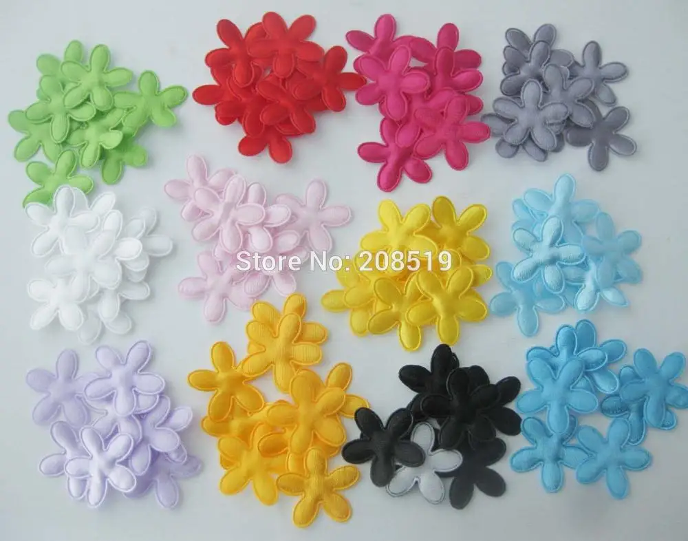 PANVNE Assorted colorful satin flower patches mix 200pcs 25MM and 35MM for DIY scrapbook craft design | Дом и сад