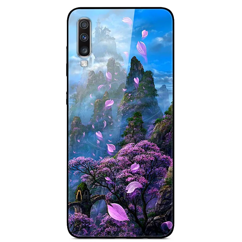 Для samsung A70 чехол закаленное Стекло жесткая накладка на заднюю панель для samsung Galaxy A30S A50S A10S чехол для телефона бампер A10 A20 A30 A40 A50 70